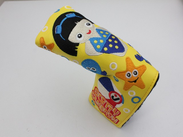 【美品】スコッティキャメロン パターカバー イエロー×マルチカラー ピン型 SEASIDE SANDY ヒトデ 浜松ゴルフ Scotty Cameron Headcover 2015 Seaside Sandy スコッティキャメロン(SCOTTY CAMERON