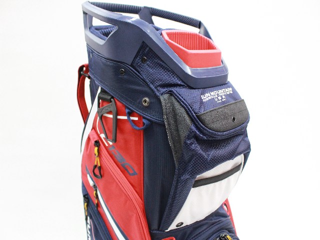 SUN MOUNTAIN C 130 ネイビー/ホワイト/レッド Amazon | Sun Mountain 2024 C-130 ゴルフカートバッグ